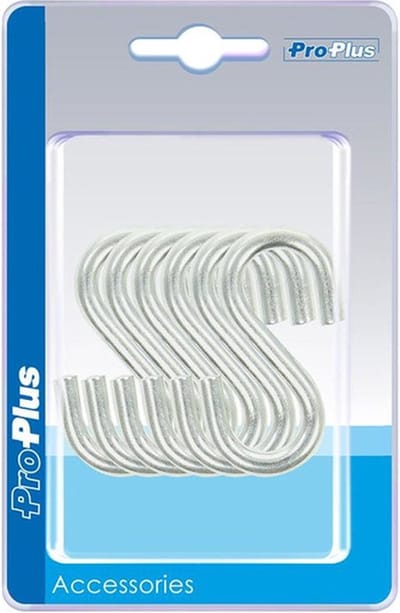 24x S-haken/ophanghaken verchroomd staal 6 mm 5,8 x 2,7 cm - Ophanghaakjes tent/camper/caravan accessoires