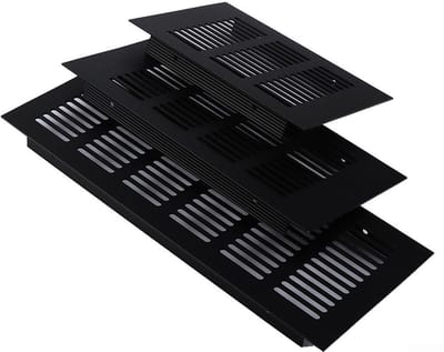 BRENZOOS- Ventilatiehoes Zwart - Aluminium - Ventilatierooster - Afzuigventiel - Schoepenrooster - 150 x 250 mm - Corrosiebestendig