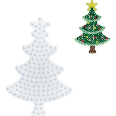 Hama Strijkkralen Grondplaat Kerstboom Wit