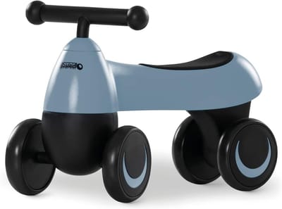 Loopfiets met 4 Wielen - Loopauto Kinderen - Motoriek Oefenen - Stabiel en Kantelveilig - Tot 25 kg - Mat Blauw