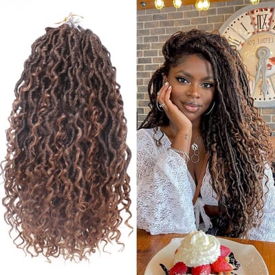 14 Inch Kunstmatige Locs Haarkap, 7 Pakketten Krullend Haar voor Vlechten, Voorgevormde Valse Locs Haar Extensions, 16 Strengen per Pakket T30#