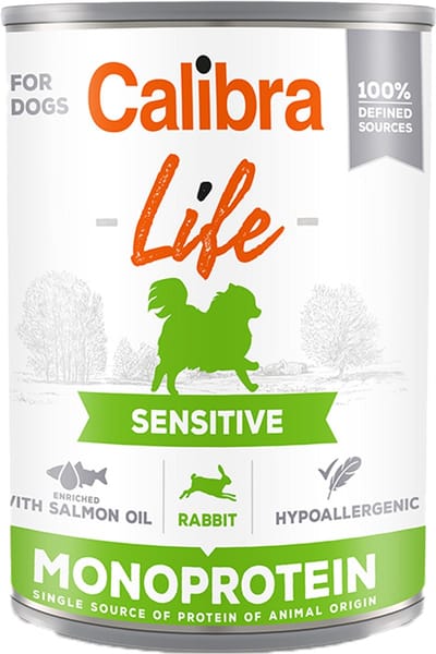 Calibra Dog Life Sensitive Natvoer - Konijn - 6 x 400 g