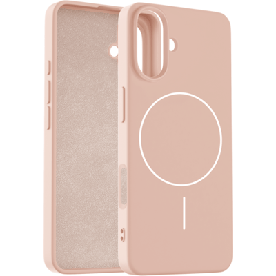 Coverzs Luxe Magnetische Siliconen Hoesje Geschikt voor iPhone 16 – Lichtroze, Slank, Schokbestendig en Premium Design