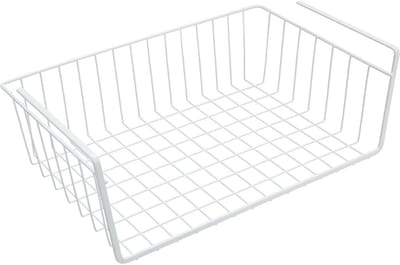 Famanu – Onderbouwmand voor keukenkast - hangende metalen opbergmand onder plank - ruimtebesparende kastorganizer voor keuken en voorraadkast