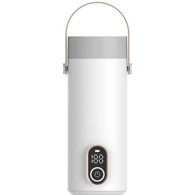 Draagbare draadloze oplaadbare elektrische waterkoker thermische kookbeker voor reizen auto waterkoker temperatuurregeling thermoskan 400ml JP wit