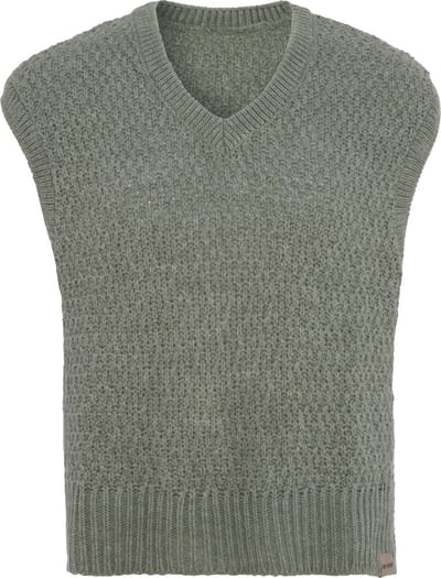Knit Factory Luna Spencer Dames - Debardeur voor dames - Mouwloze trui - Dames Trui - Trui zonder mouwen - Urban Green - 36/38