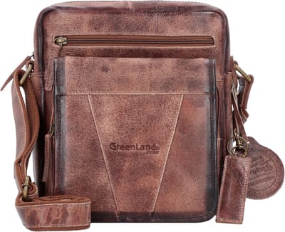GreenLand Nature Leren Schoudertas MASCU & LINE Crossbody Bag Brown Bruine