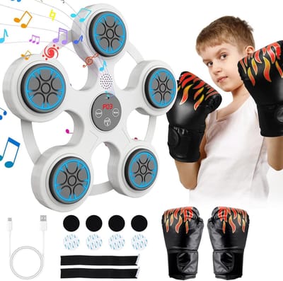 Muziek Boksmachine - Bluetooth Bokser - Thuis Sporten - 9 Snelheden 5 Modi - Uniseks - Wit