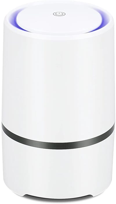 longziming - Luchtreiniger - Air Purifier - Koolstoffilter - 1 stuk - HEPA-filter - Stil (≤28 dB) - Nachtlampje - 8 uur timer - USB - Voor slaapkamer, kantoor en babykamer - 12,5x12,5x20 cm