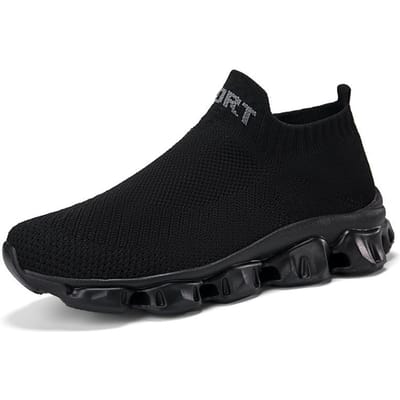 Nieuwe Lente- en Herfstmode Veelzijdige Hardloopschoenen voor Heren en Dames Outdoor Ademend Trendy Sportschoenen Rijschoenen 46 black