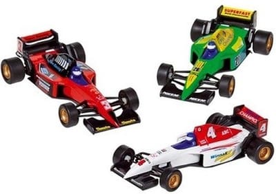 Goki - Raceauto's speelgoed set - 3x stuks - Formule 1 racewagens - van 10 cm - racing - autosport
