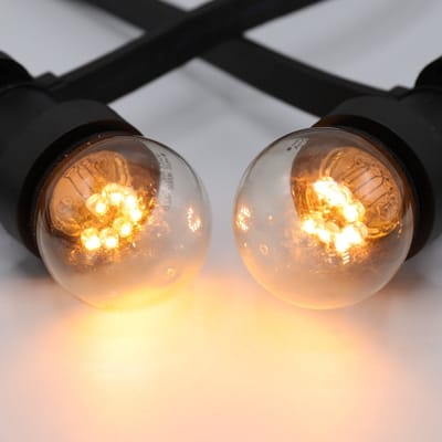 LumenXL - lichtsnoer voor buiten - 100 meter 100 fittingen - 0,7 watt 2000K lampen - LEDs op korte stokjes