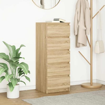 vidaXL - Dressoir - met - lades - 37,5x35x99 - cm - spaanplaat - sonoma - eikenkleurig