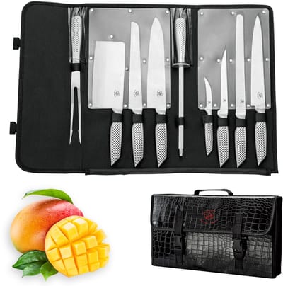 Royal Swiss® Messenset 10-delige – Professionele Keukenmessen met Opbergtas – RVS