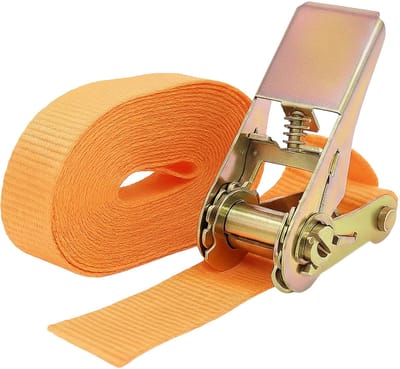 Spanband met ratel 1-delig 4m 800kg 25mm TÜV/GS oranje weerbestendig en robuust