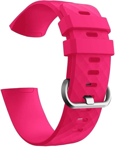 New Age Devi - Sportbandje - Siliconen Bandje - Geschikt voor Fitbit Charge 3 4 - Roze - SM