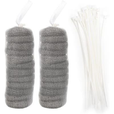 24 stuks filters met 24 stuks kabelbinders Roestvrij Staal Wasmachine Pluisvangers Schoonmaakhulpmiddelen gray