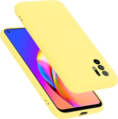 Cadorabo Hoesje geschikt voor Oppo A94 5G in LIQUID GEEL - Beschermhoes gemaakt van flexibel TPU silicone Case Cover