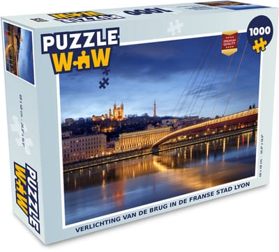 Puzzel Verlichting van de brug in de Franse stad Lyon - Legpuzzel - Puzzel 1000 stukjes volwassenen
