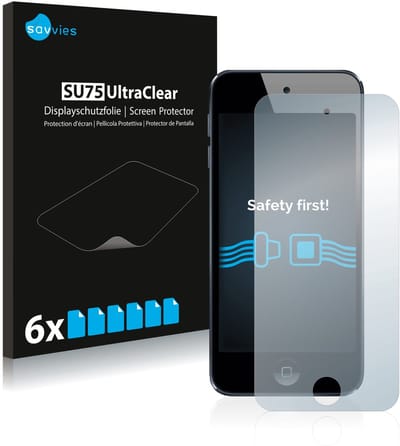 Savvies - Screenprotector voor Apple iPod Touch (5. Gen.) - Folie Beschermfolie transparant 6 Stuks