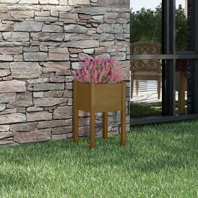 vidaXL - Plantenbak - 40x40x70 - cm - massief - grenenhout - honingbruin