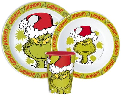 The Grinch – 3-delige kerst set – bord, kom & beker – officiële Christmas editie – kinderset – feestelijke servies set – Grinch design