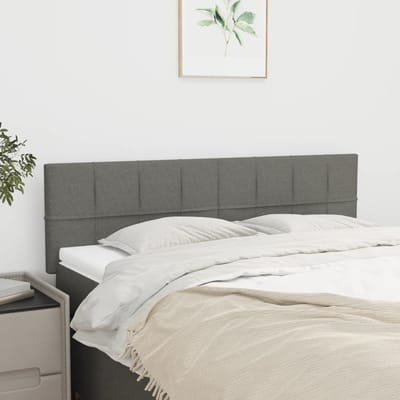 vidaXL - Hoofdborden - 144x5x78/88 - cm - stof - donkergrijs