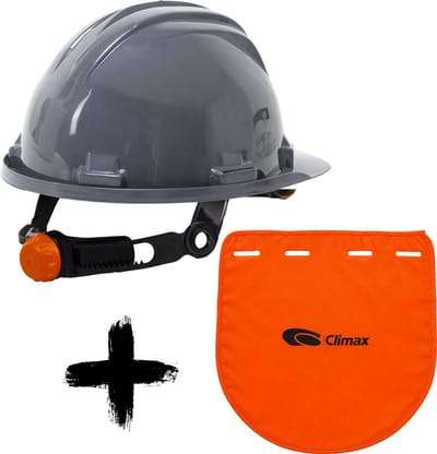 Climax Veiligheidshelm RG5 Grijs met Nekbescherming - Nekflap met Veiligheidshelm