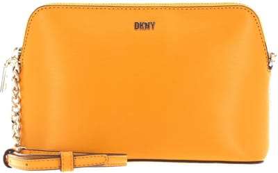 DKNY Leren Schoudertas Avondtas Bryant Sutton Dome Crossbody Bag Sunflower Donkergeel