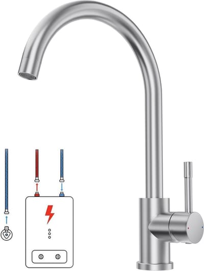 Lonheo max Keukenkraan - Lage druk Keukenkraan - 360° draaibare keukenkraan - Handdouche - Zilver