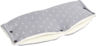 Kinderwagen Mof - Buggy Handwarmer - Warme Handen - Met Liefde Handgemaakt - 48x23 cm - Grijs Anker