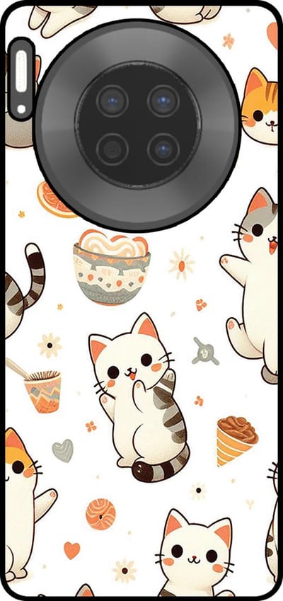 Smartphonica Telefoonhoesje Geschikt voor Huawei Mate 30 met katten opdruk - TPU backcover case cat design geschikt voor Huawei Mate 30