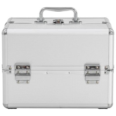 vidaXL - Make-up - koffer - 22x30x21 - cm - aluminium - zilverkleurig