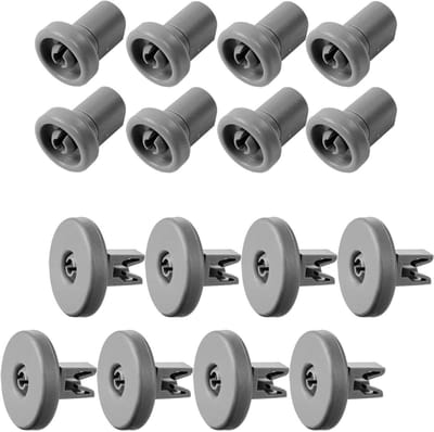 Vaatwasser Wielen Set - Mand Wieltjes - Vaatwasser Reparatie - 16 Stuks - Standaard Maat - Grijs