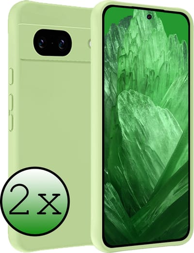 Hoesje 2 Stuks - Geschikt voor Google Pixel 8a - Sterk & Shockproof - Case Siliconen - Back Cover - Telefoon Hoes - Groen