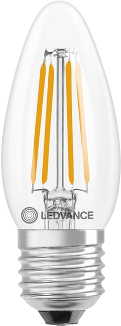 Ledvance LED Classic B35 Filament Lamp E27 - 3.4W 470lm 2700K 230V - Ø35mm - Geschikt voor Tafellamp