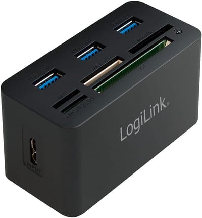USB 3.2 Hub en Kaartlezer met 3 Poorten - 5000 Mbit/s