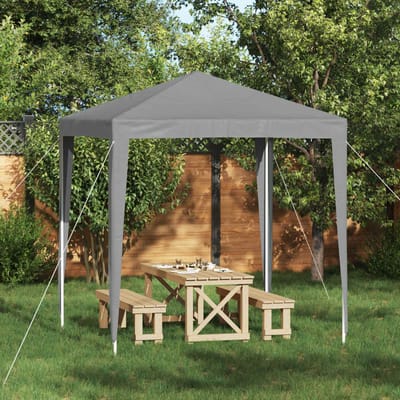 vidaXL - Partytent - 200 - x - 200 - x - 240 - cm - Lichtgrijs - PE - en - staal