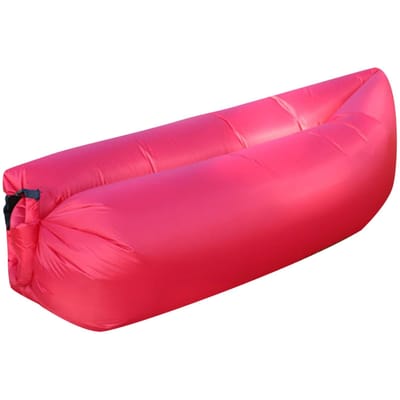 Opblaasbare bank, draagbare waterdichte opblaasbare ligstoel met comfortabel kussen, voor kamperen, vakantie, wandelen, zwembad en strandfeesten One Size rood