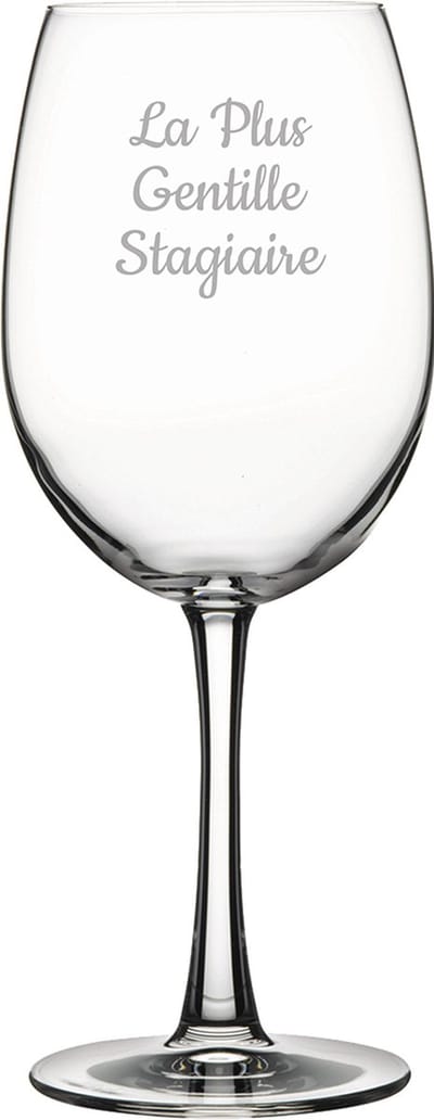 Rode wijnglas gegraveerd - 58cl - La Plus Gentille Stagiaire