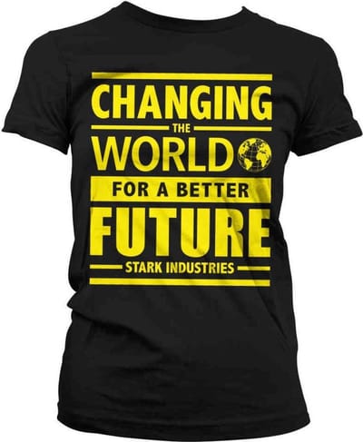 Marvel The Avengers Dames Tshirt -XL- Stark Industries Slogan Zwart