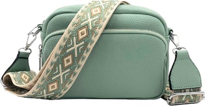 Dames Schoudertas Lichtgroen – Trendy Damestas – Bag Strap – Kleine Schoudertas met Ritssluiting – Crossbody Tas - Schoudertas Veel Vakken