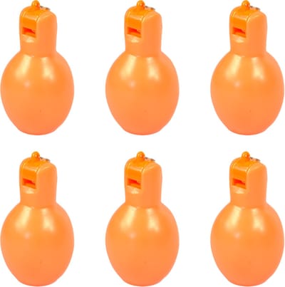 MDsport - Knijpfluit set van 6 - Oranje - Handfluit - Knijpfluitjes
