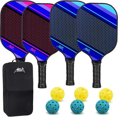 Pickleball Rackets Set - Augurk Bal Rackets - Binnen of Buiten - Glasvezel Oppervlak - 40x20 cm