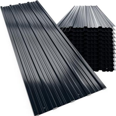 Set van 12 Dakplaten 129x46cm voor Daken en Muren - Gegalvaniseerde Profielplaat voor Carport en Schuur