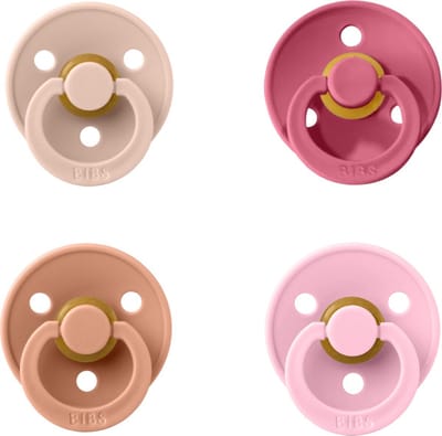 Bibs fopspeen 6-18 maand set 4 stuks Peach, Coral, Blossom en Blush maat 2