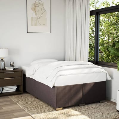 vidaXL - Boxspring - met - matras - stof - donkerbruin - 120x200 - cm