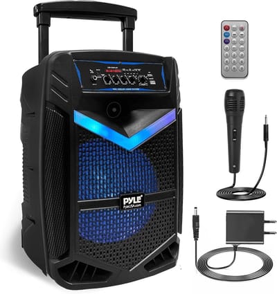 Draagbare Bluetooth Speaker met Wielen en Lichteffecten