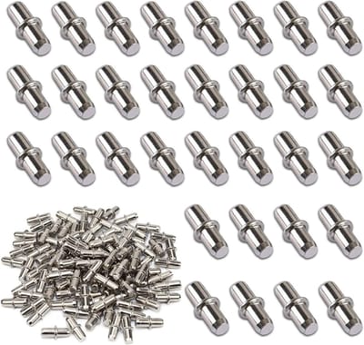100 stuks metalen planksteunen met een diameter van 5 mm, zilver, voor stevige bevestiging en ondersteuning