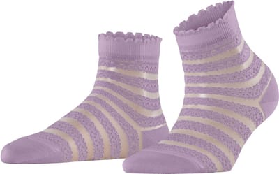 FALKE Border Lace gedessineerd katoen Sokken dames paars - maat 39-40
